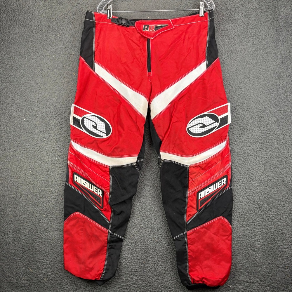 Answer Racing‎ Syncron Motocross Pants Mens 38 Red Black White Dirt Bike Gear